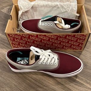 Burgundy & grey vans